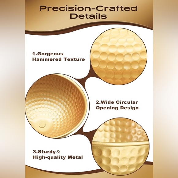 Hammered Gold Vases for Centerpieces - Picture 4 of 7